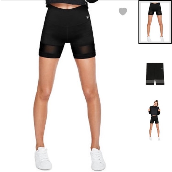 Pink Biker Shorts W Mesh Detail 